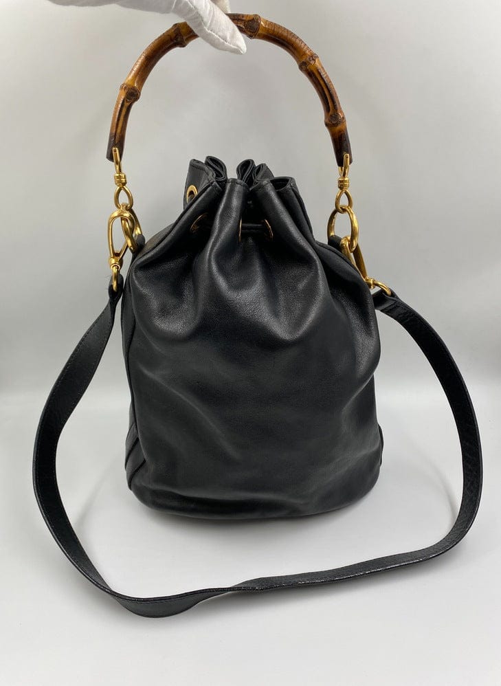 Gucci Bamboo Black Leather Crossbody Style 2