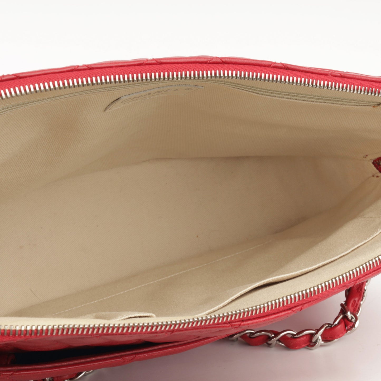 Chanel Zip Messenger - Red Lambskin