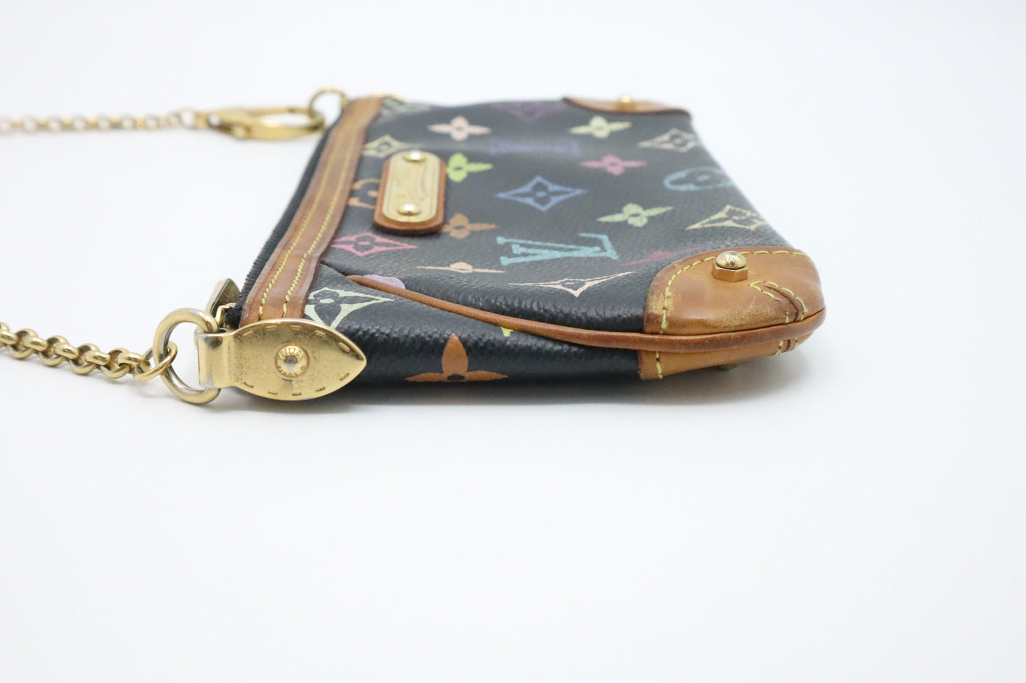 Louis Vuitton Pochette Milla MM in Black Multicolor Monogram Canvas