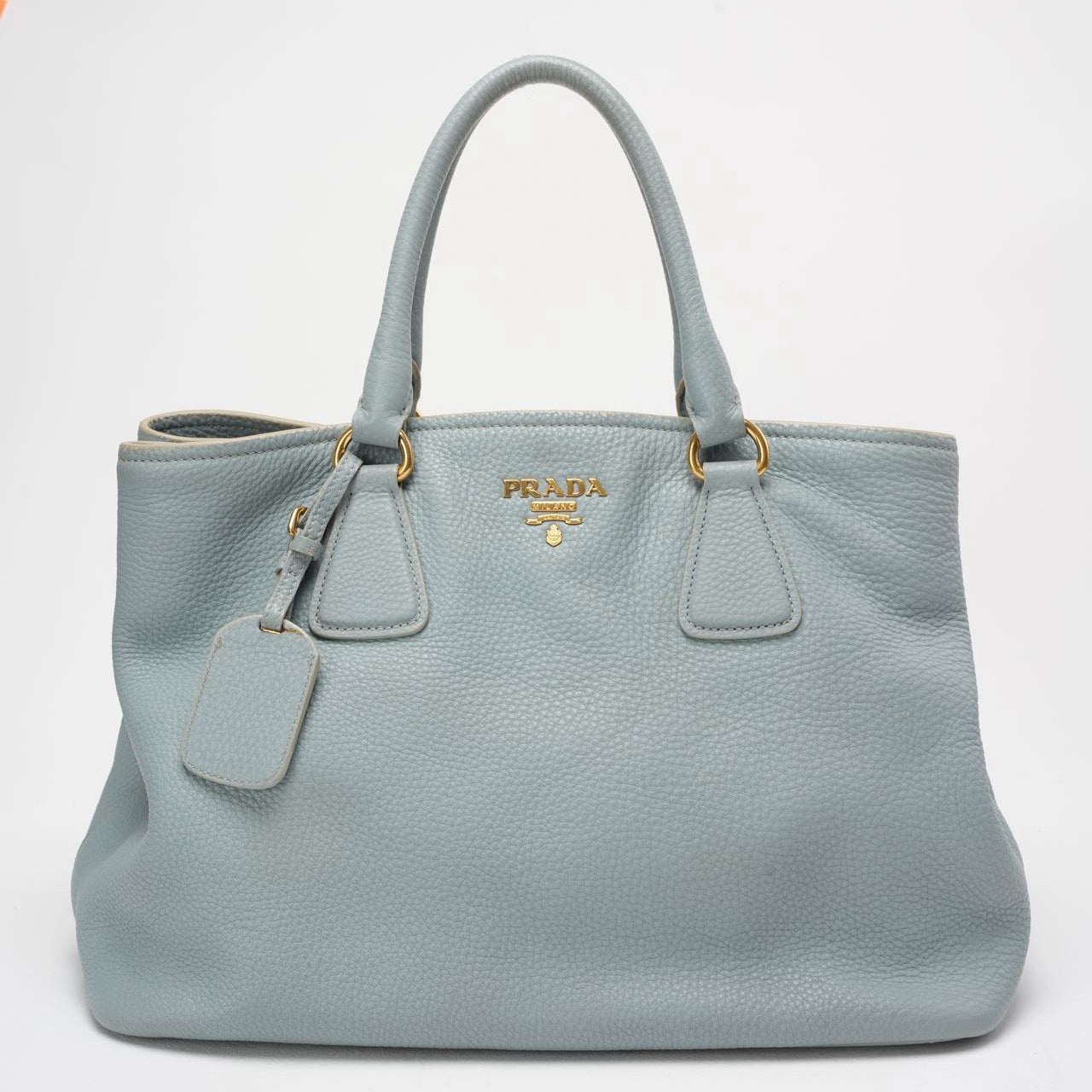 Prada Light Blue Saffiano Lux Leather Medium Galleria Tote