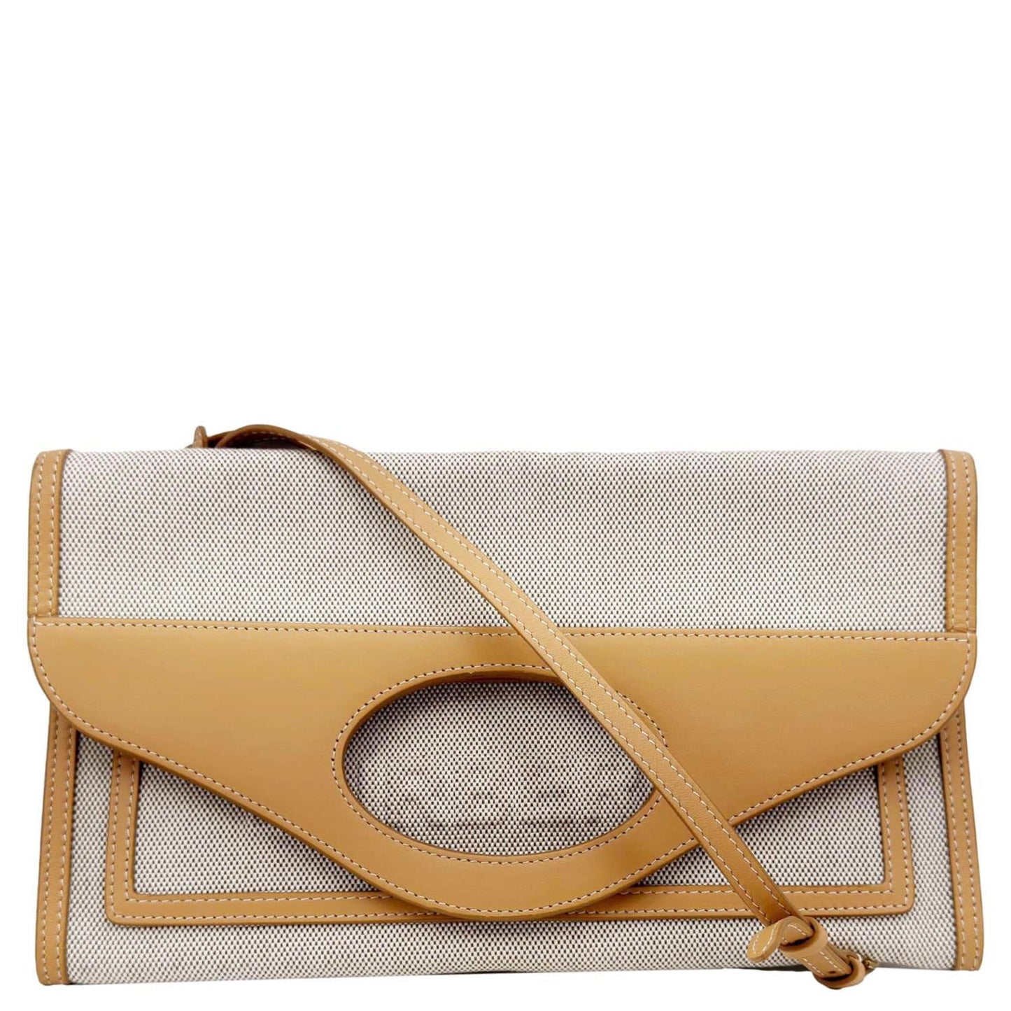 BURBERRY Pocket Canvas Tote Shoulder Bag Brown