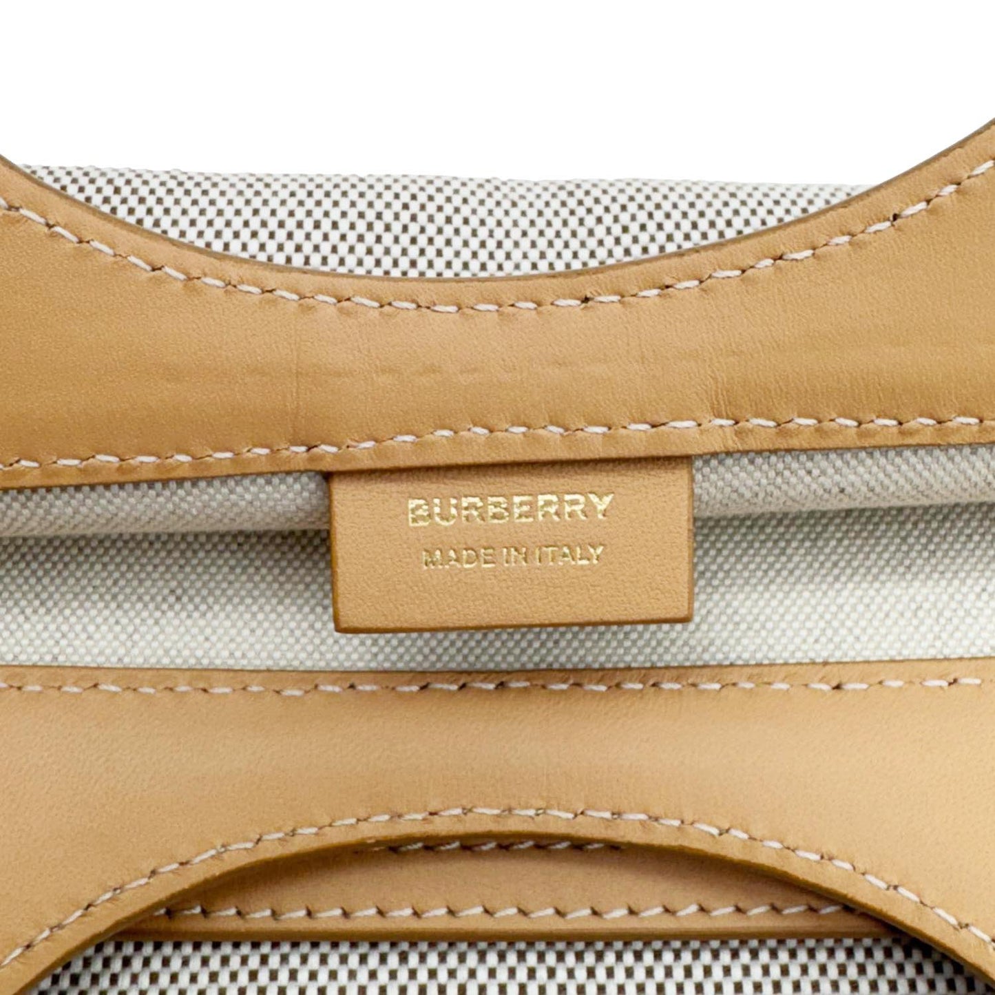 BURBERRY Pocket Canvas Tote Shoulder Bag Brown