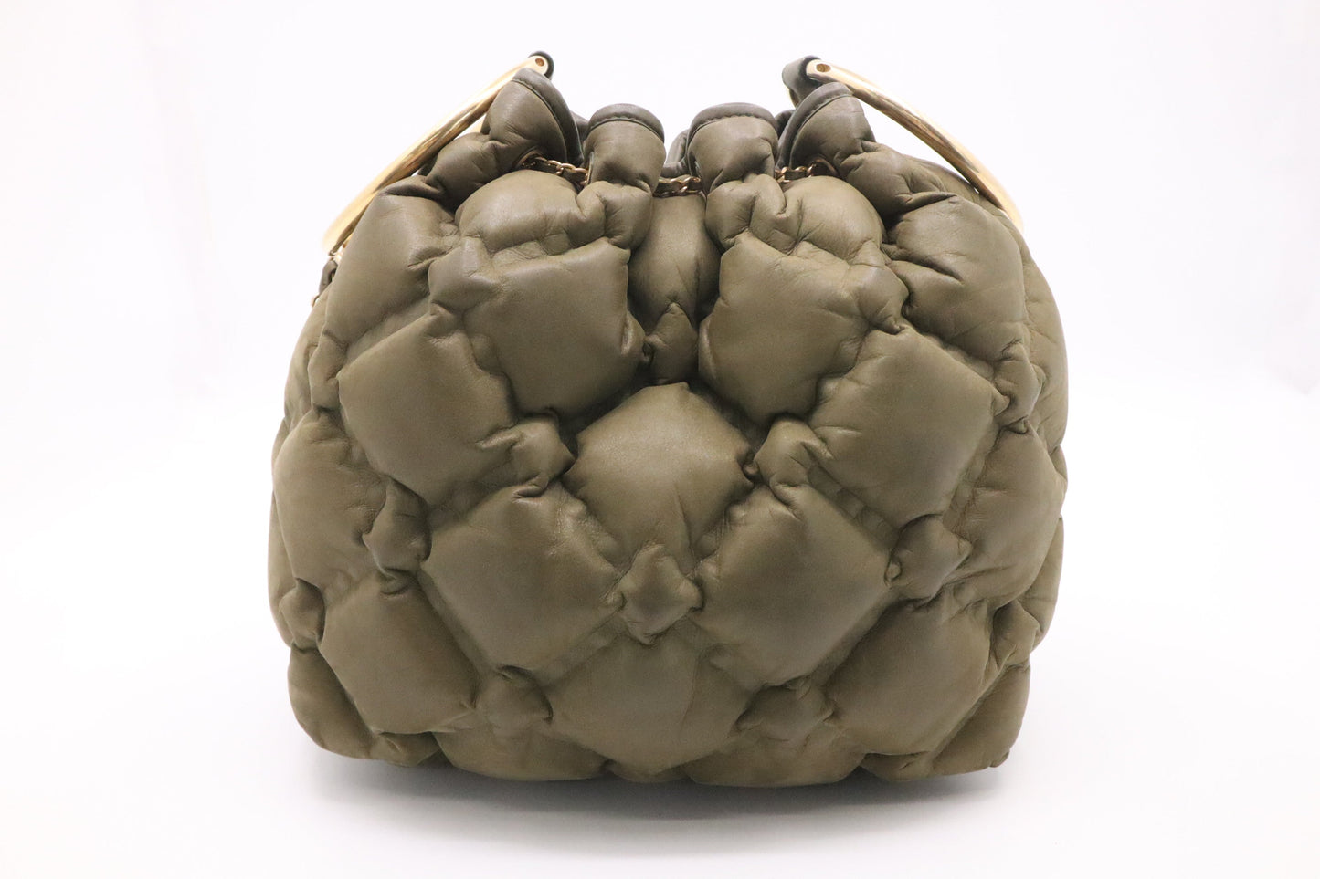 Chanel Bubble Bucket Bag in Military Green Leather