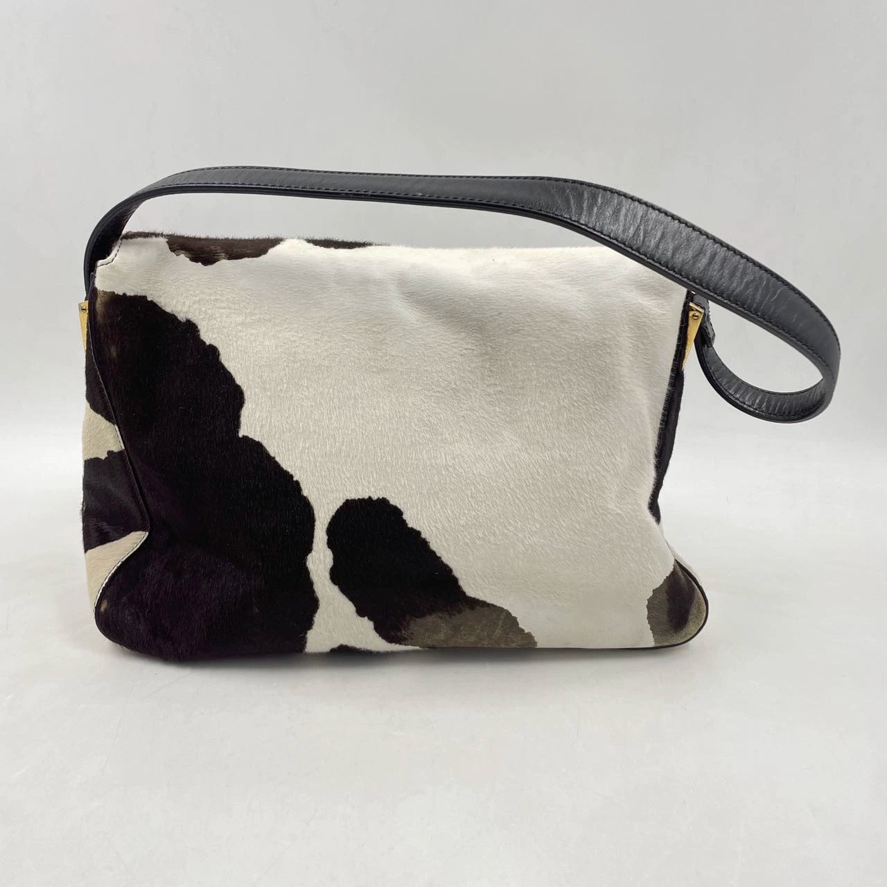 Fendi Mamma Baguette Pony hair in cow print White and Black
