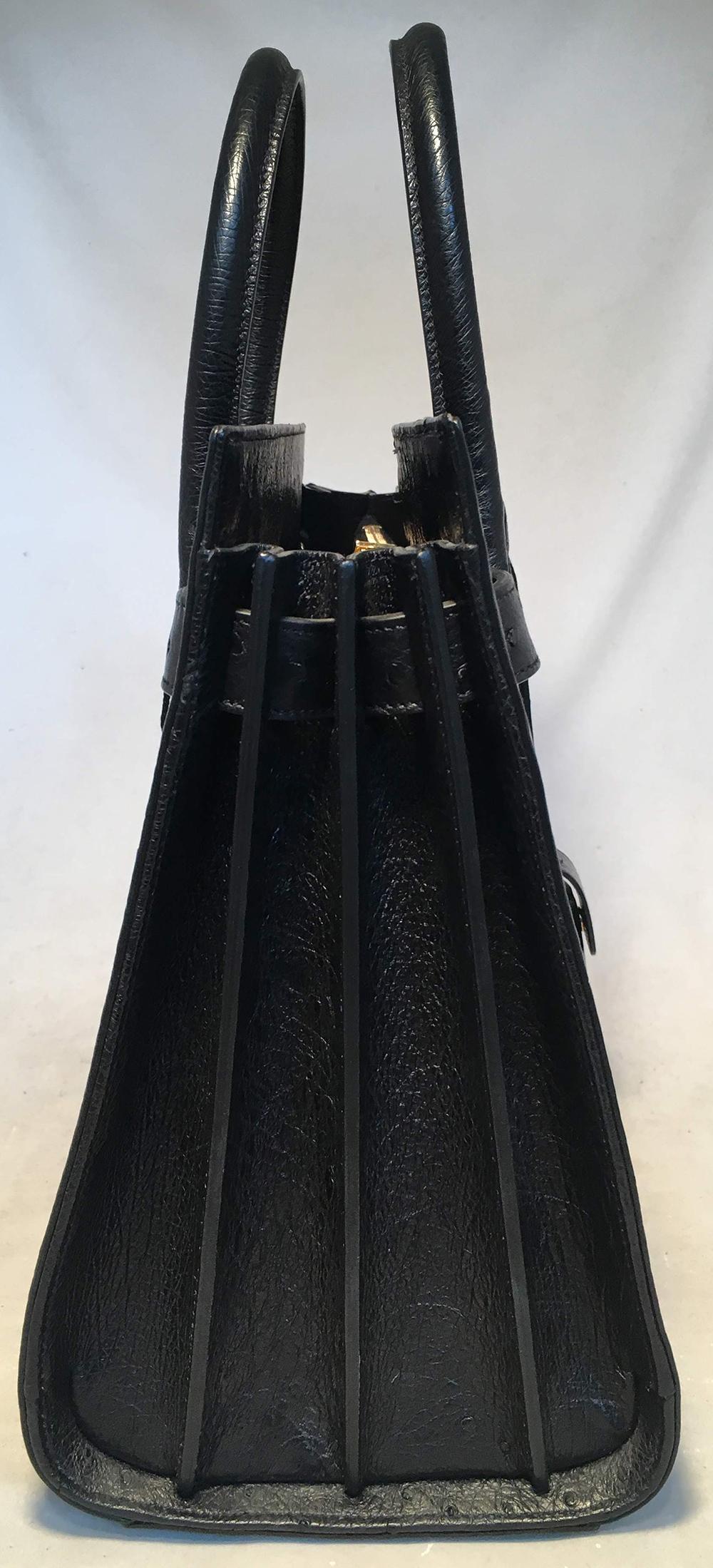 Yves Saint Laurent Small Sac du Jour Handbag in Black Premium Leather