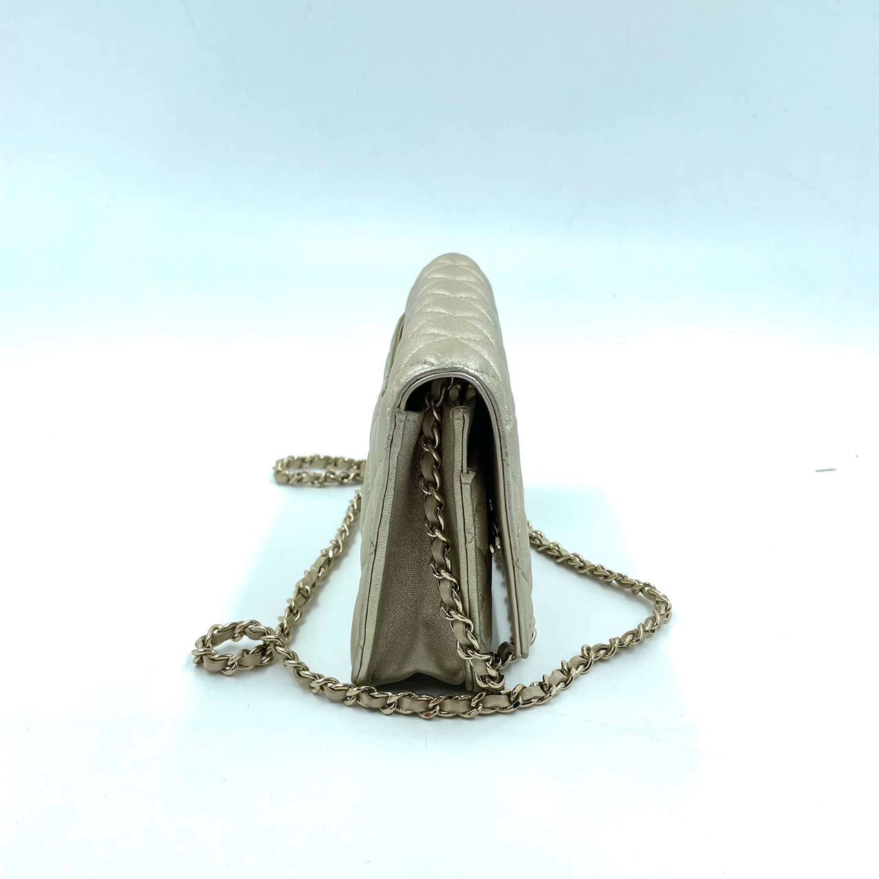 Chanel Wallet on Chain WOC Gold Lambskin Leather
