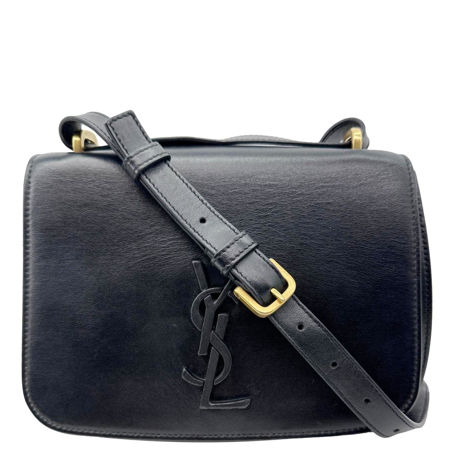 YVES SAINT LAURENT Spontini Calfskin Leather Crossbody Bag Black