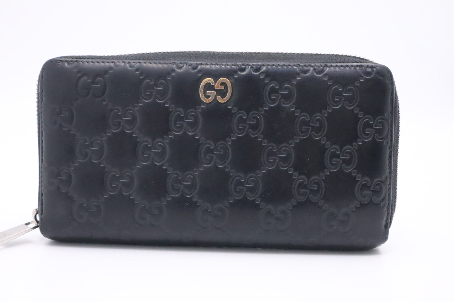 Gucci Long Zippy Wallet in Black Guccissima Leather
