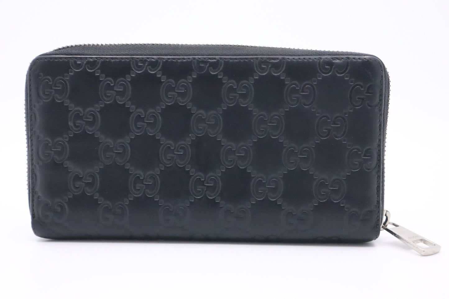 Gucci Long Zippy Wallet in Black Guccissima Leather