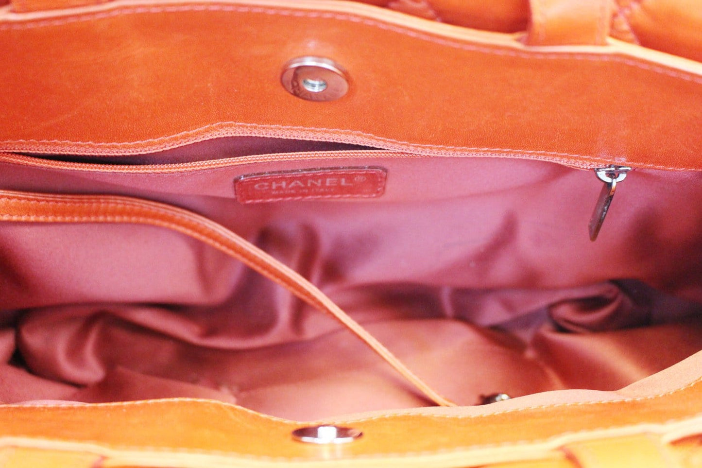 CHANEL 3 Bag Versus Orange Lambskin Leather Classic Flap Shoulder Bag