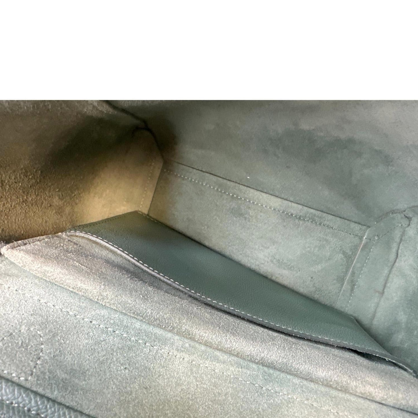 CELINE Micro Belt Grained Leather Shoulder Bag Light Green