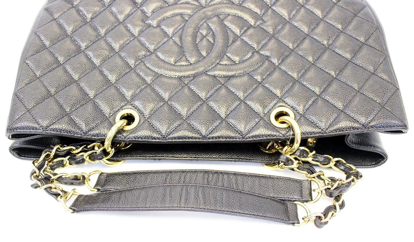 CHANEL Caviar Leather Black XL Grand Shopping Tote Bag