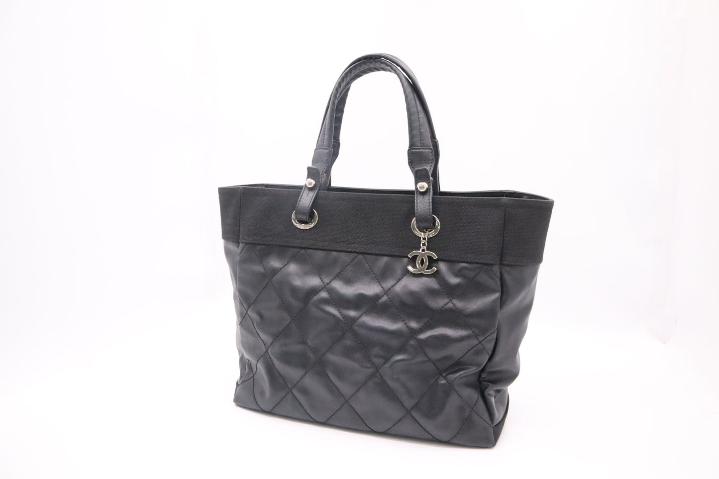 Chanel Paris Biarritz Tote Bag in Black MattelassÃ© Leather