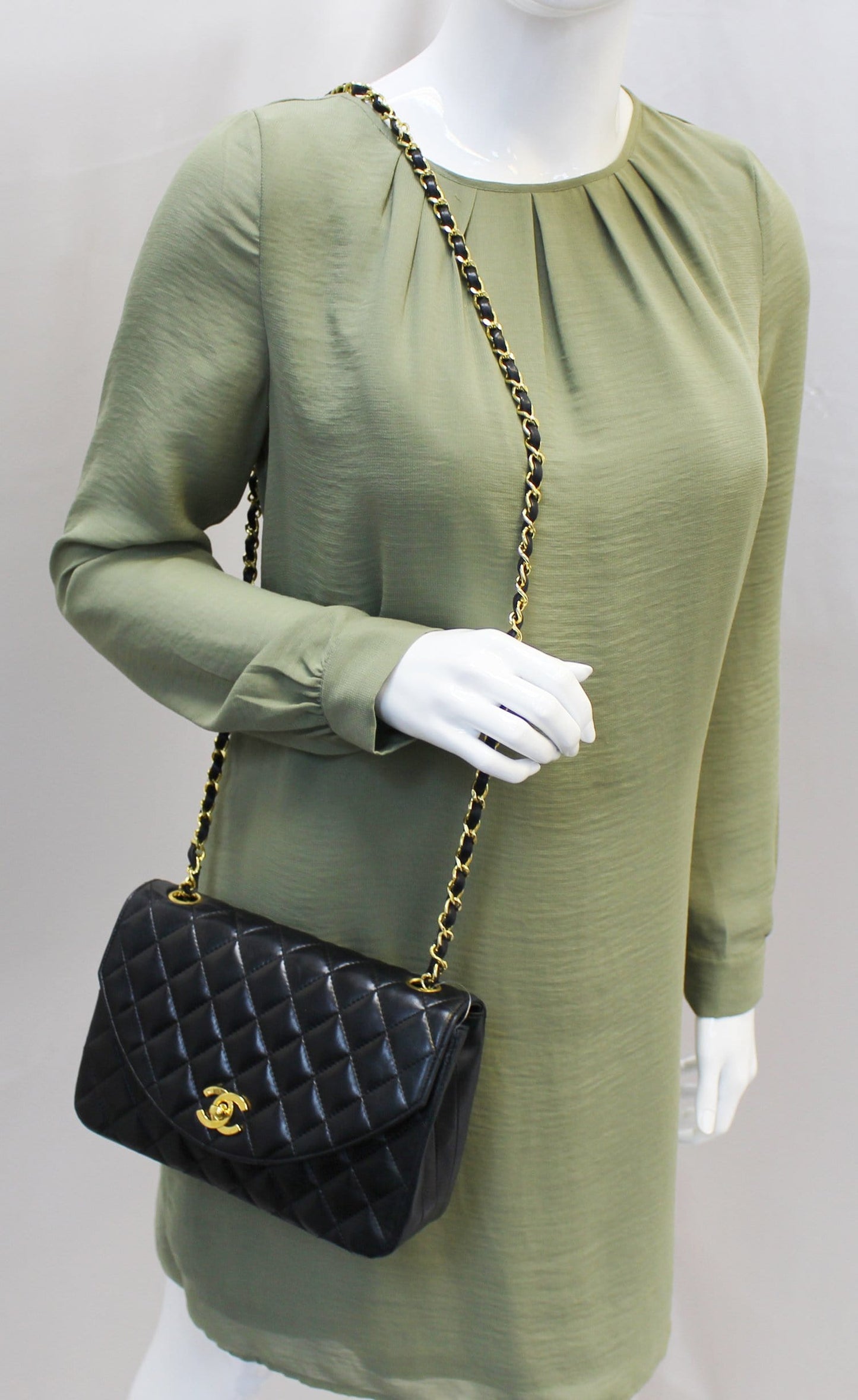 Chanel 9" Black Quilted Leather Shoulder Classic Flap Bag
