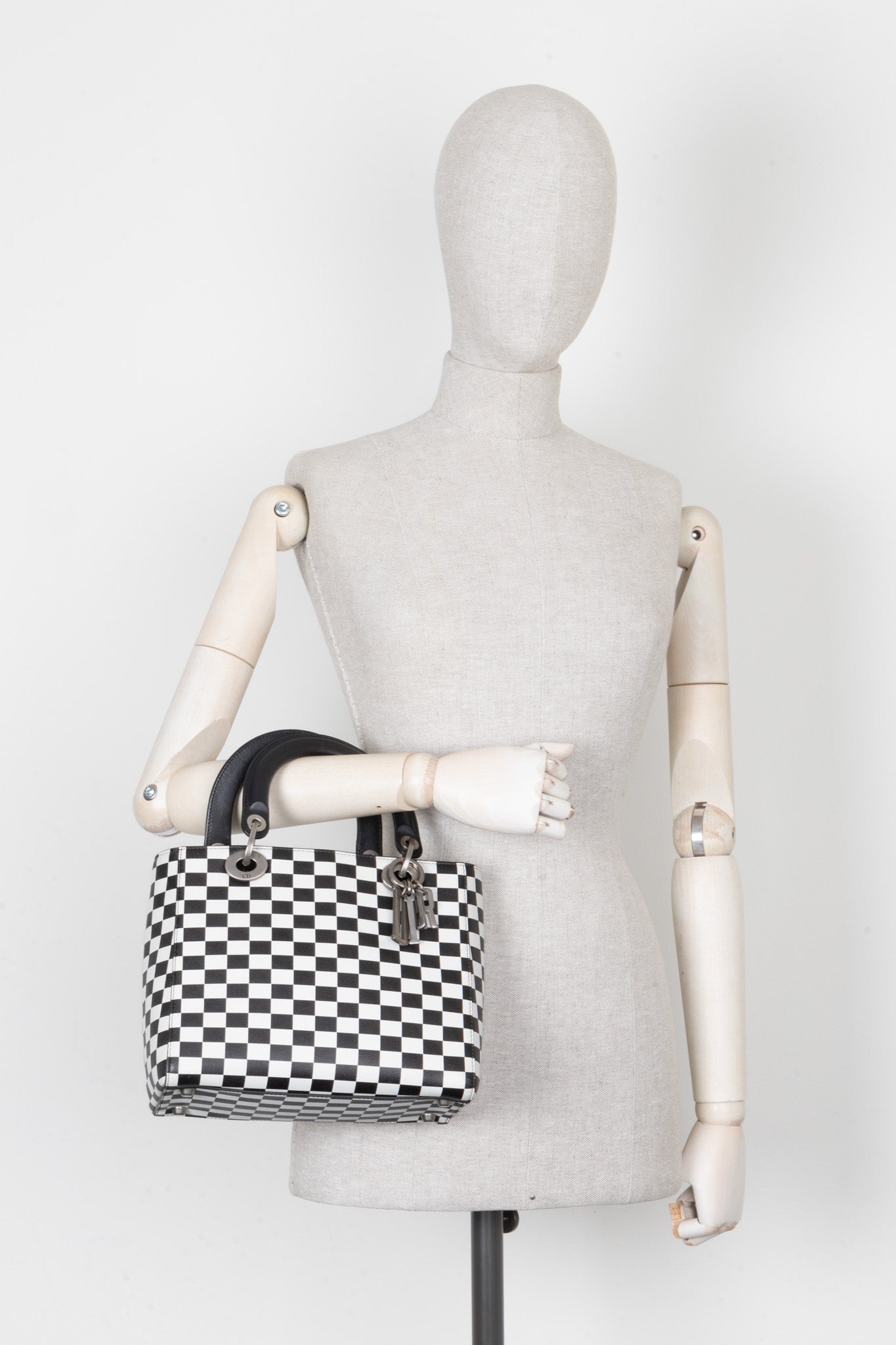 CHRISTIAN DIOR 2018 Medium Lady Dior Leather Check
