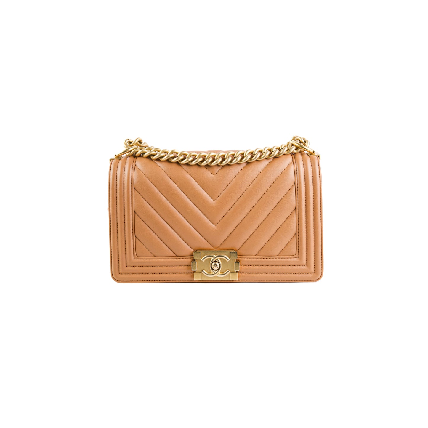 Chanel Old Medium Boy Caramel