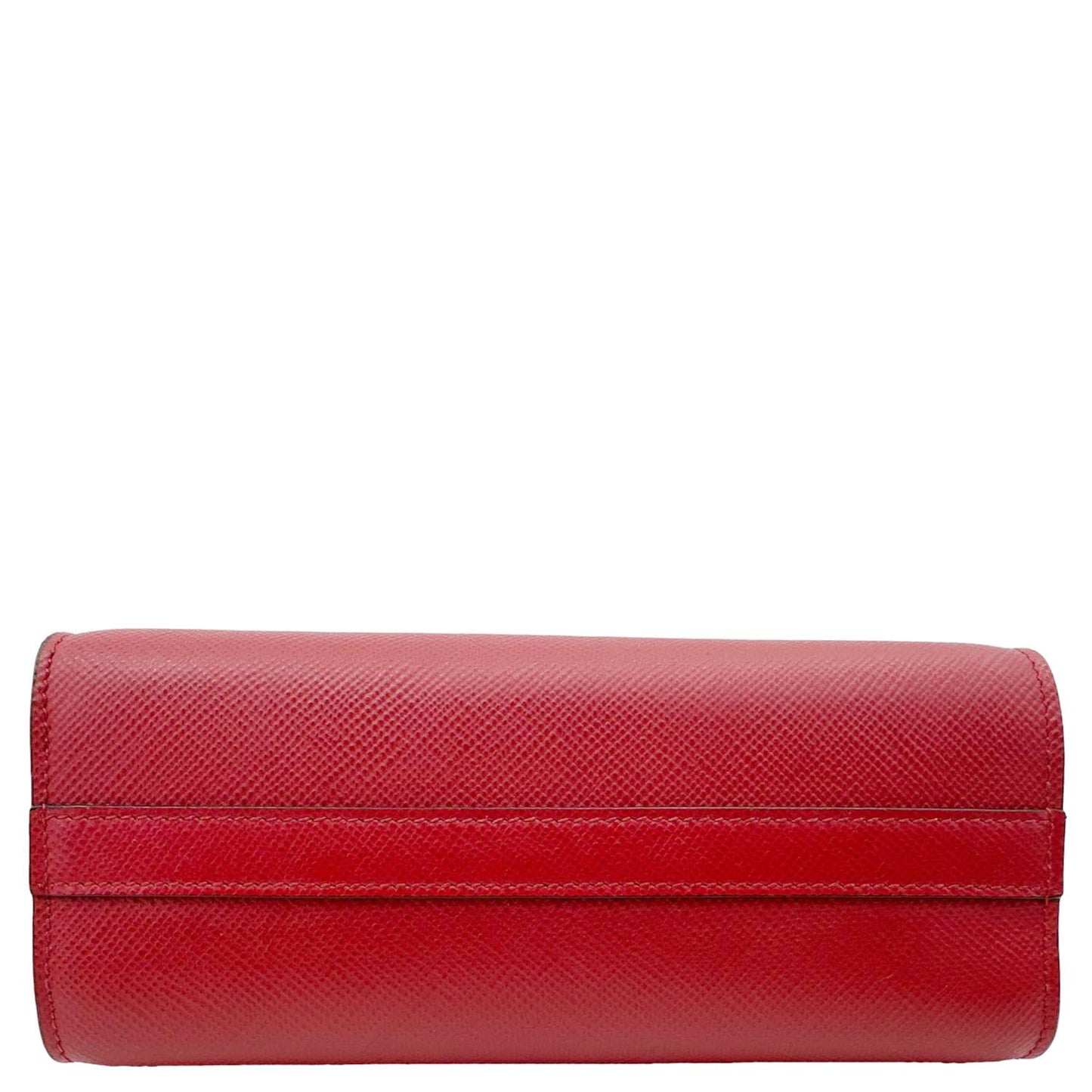 PRADA Monochrome Small Calfskin Saffiano Leather Chain Shoulder Bag Red