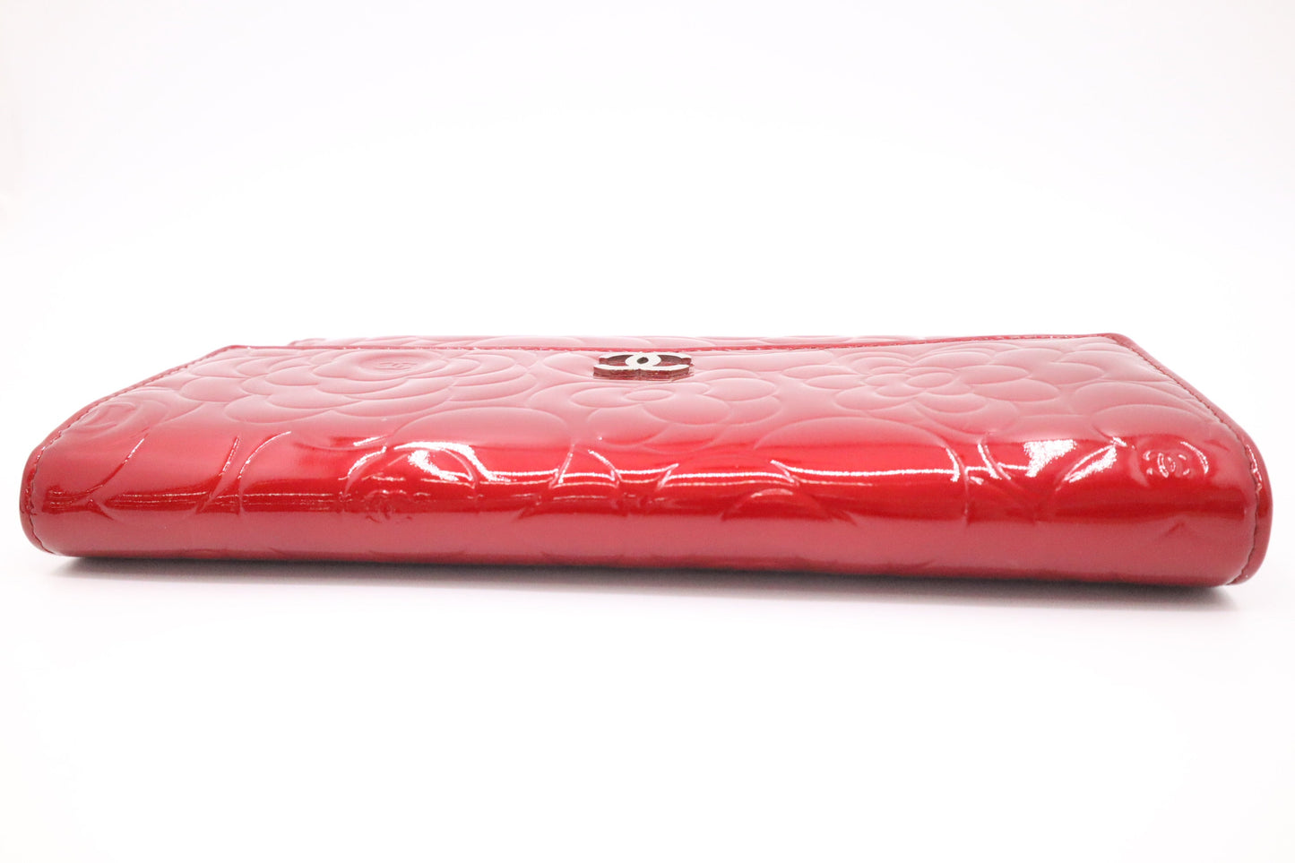 Chanel Long Wallet in Red Patent Leather