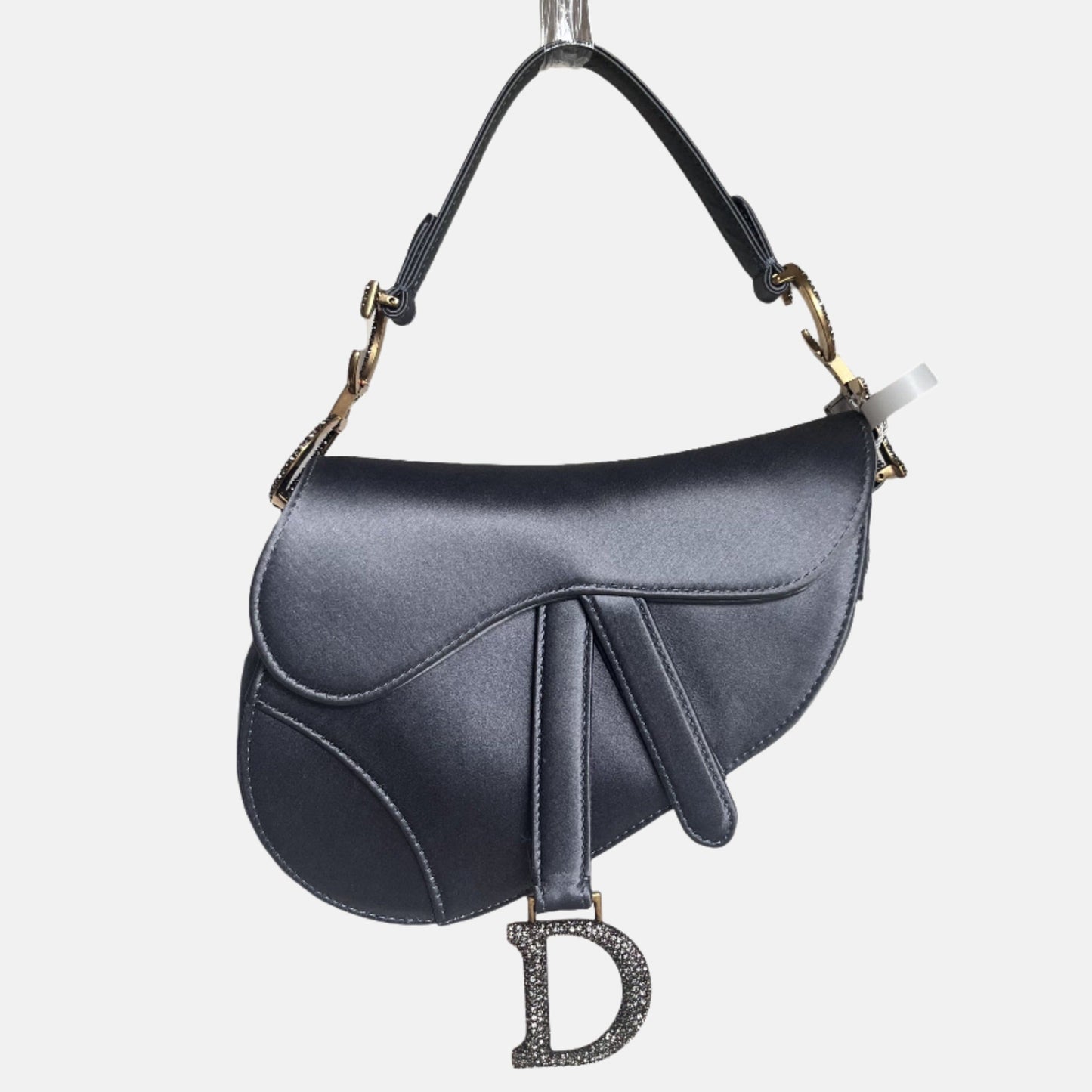 Dior Saddle Mini Silk Blue with Crystal Embedded Buckles