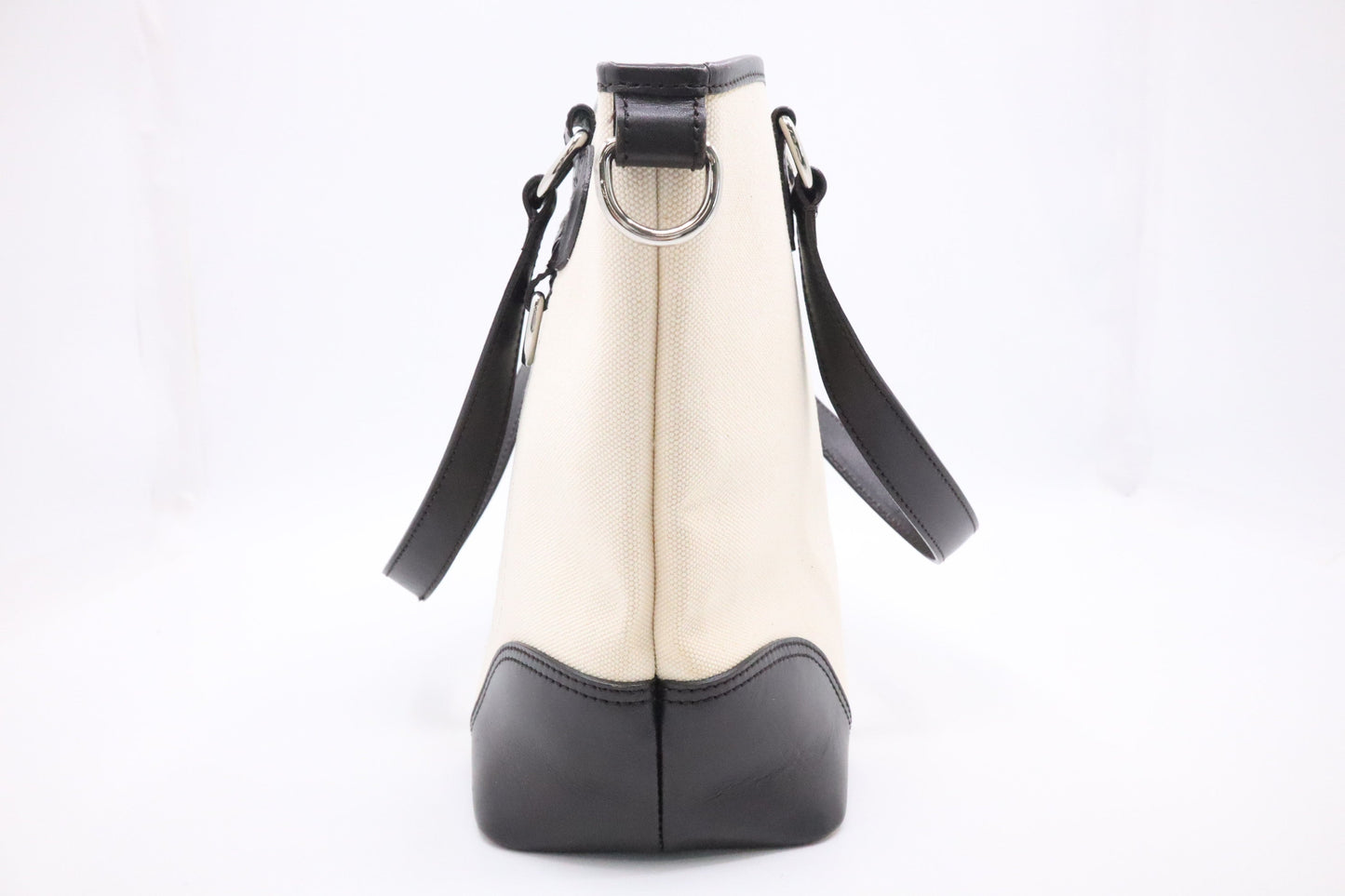 Burberry Tote Bag in Cream Canvas and Brown Leather