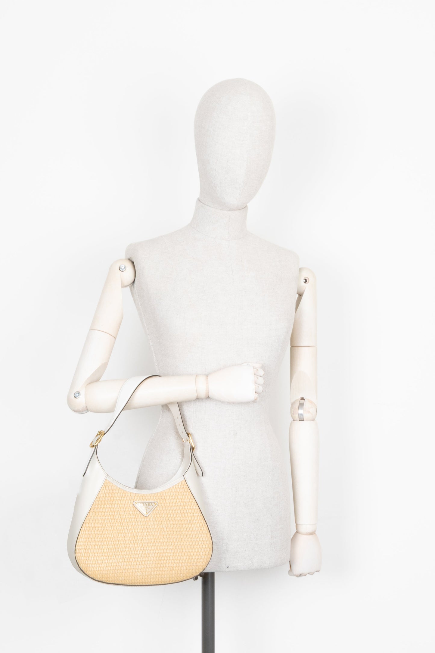 PRADA Cleo Raffia White