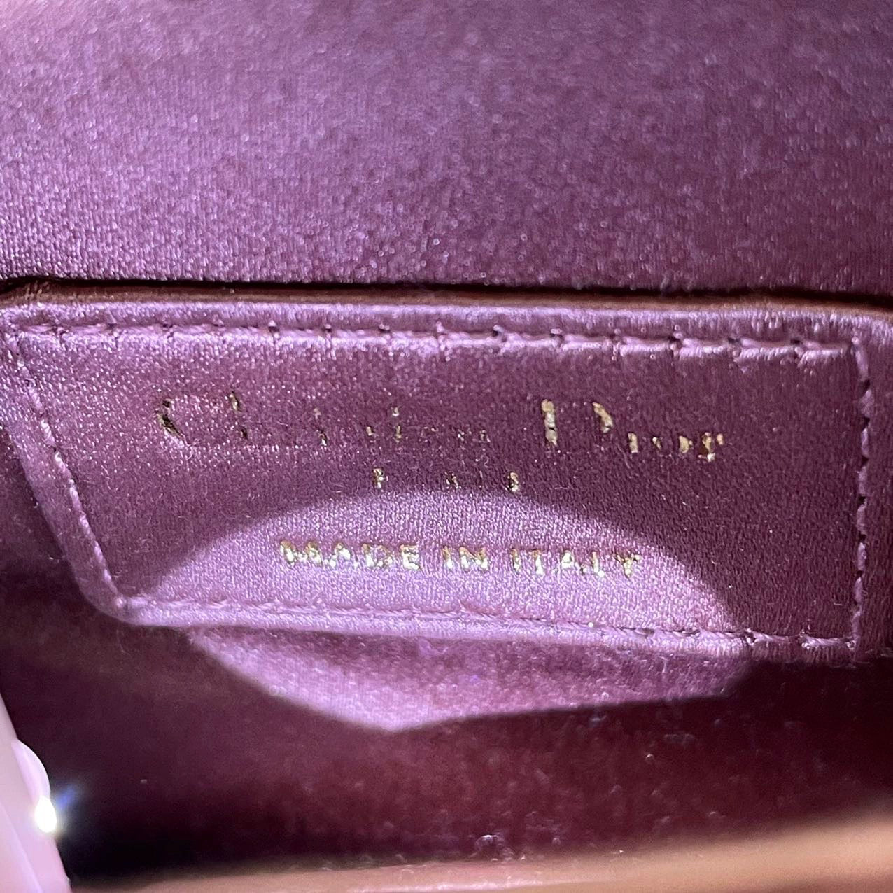 Dior Saddle Mini Silk Satin Rose Pink with Crystal Buckle