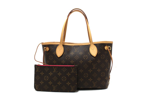 Louis Vuitton Classic Monogram Neverfull PM Tote Shoulder Bag