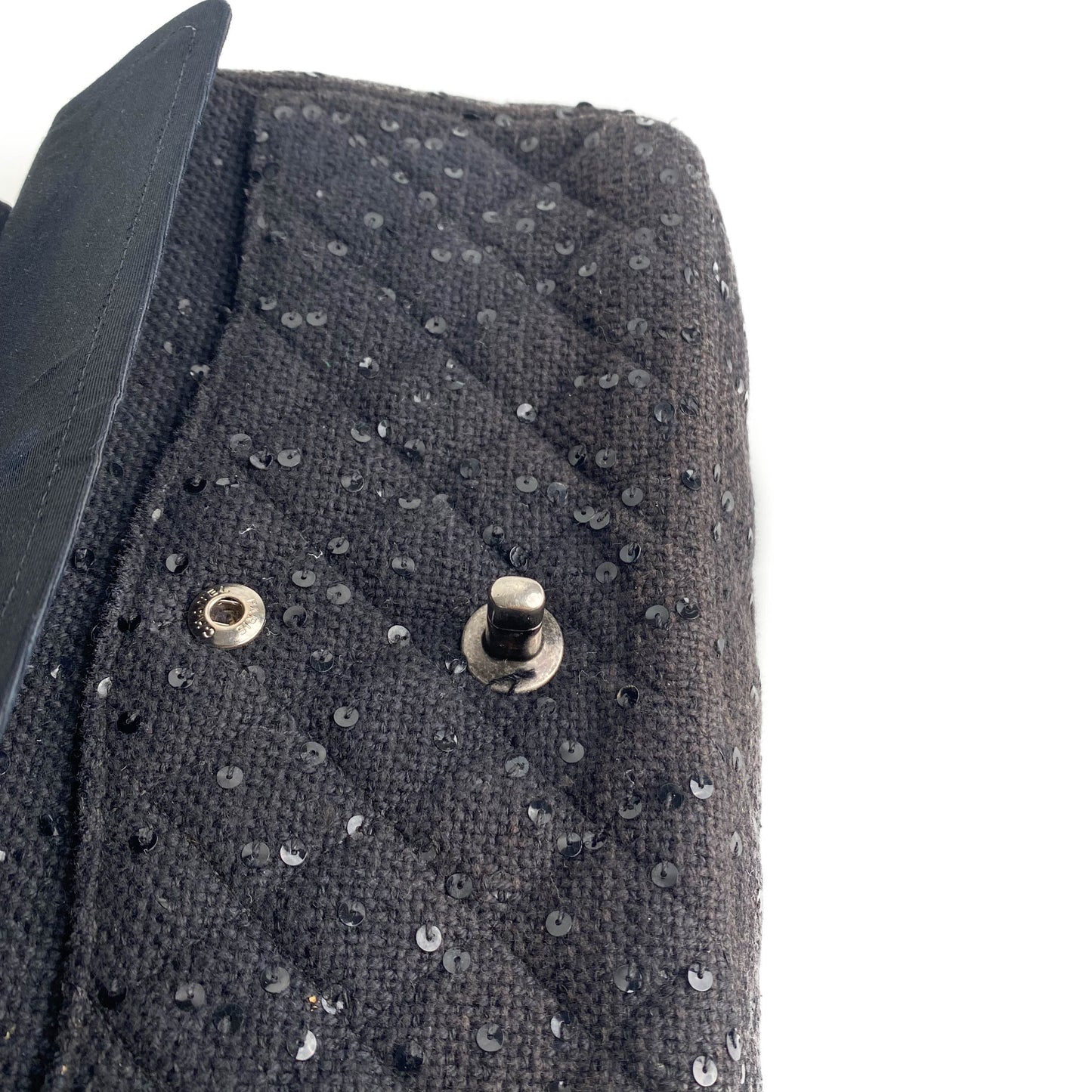 Chanel Quilted Sequins Tweed Flap Bag