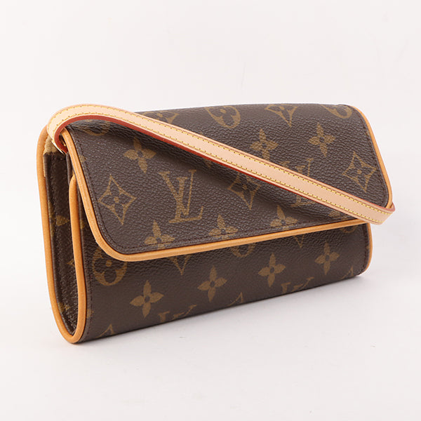 Louis Vuitton 1999 Made Canvas Monogram Pochette Twin Pm Brown Clutch