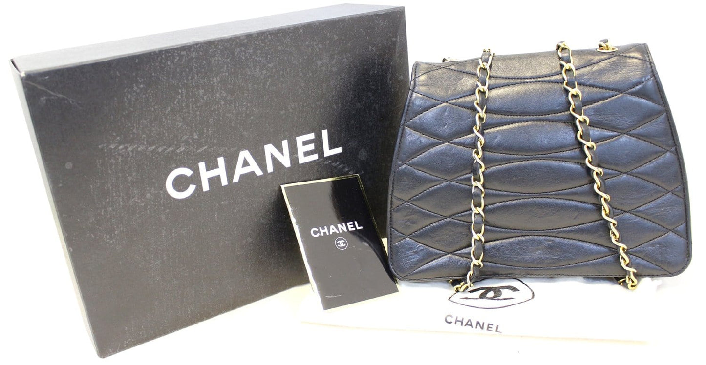 Rare CHANEL Wave Lambskin GHW CC Flap Bag