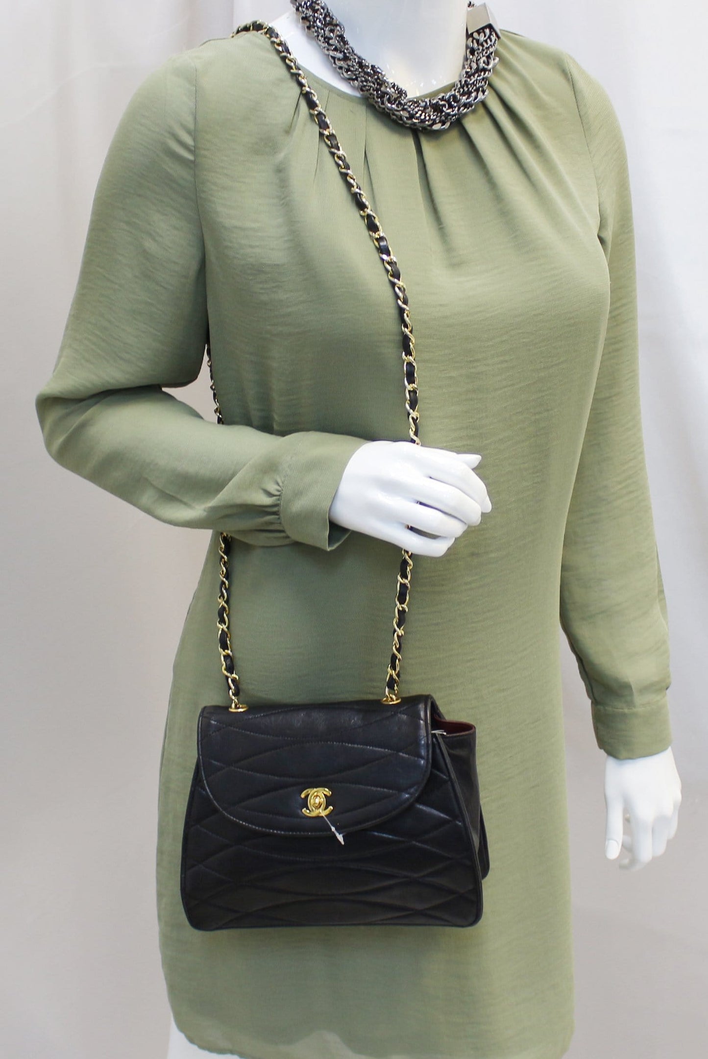Rare CHANEL Wave Lambskin GHW CC Flap Bag