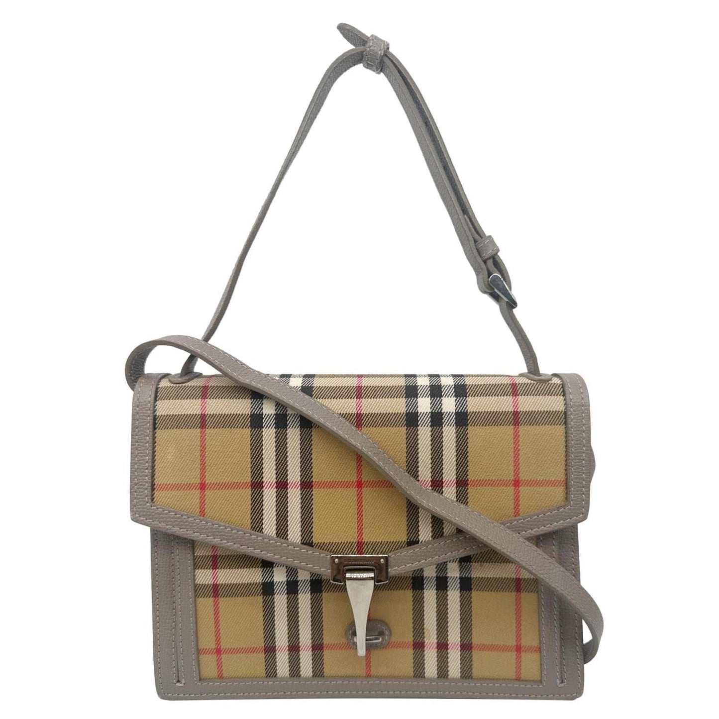 BURBERRY Macken Small  Check Canvas Crossbody Bag Beige