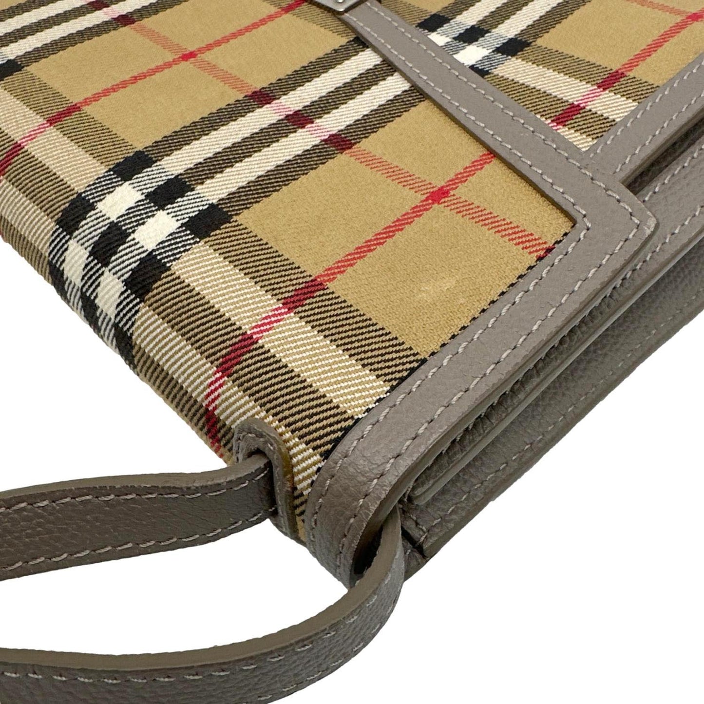 BURBERRY Macken Small  Check Canvas Crossbody Bag Beige
