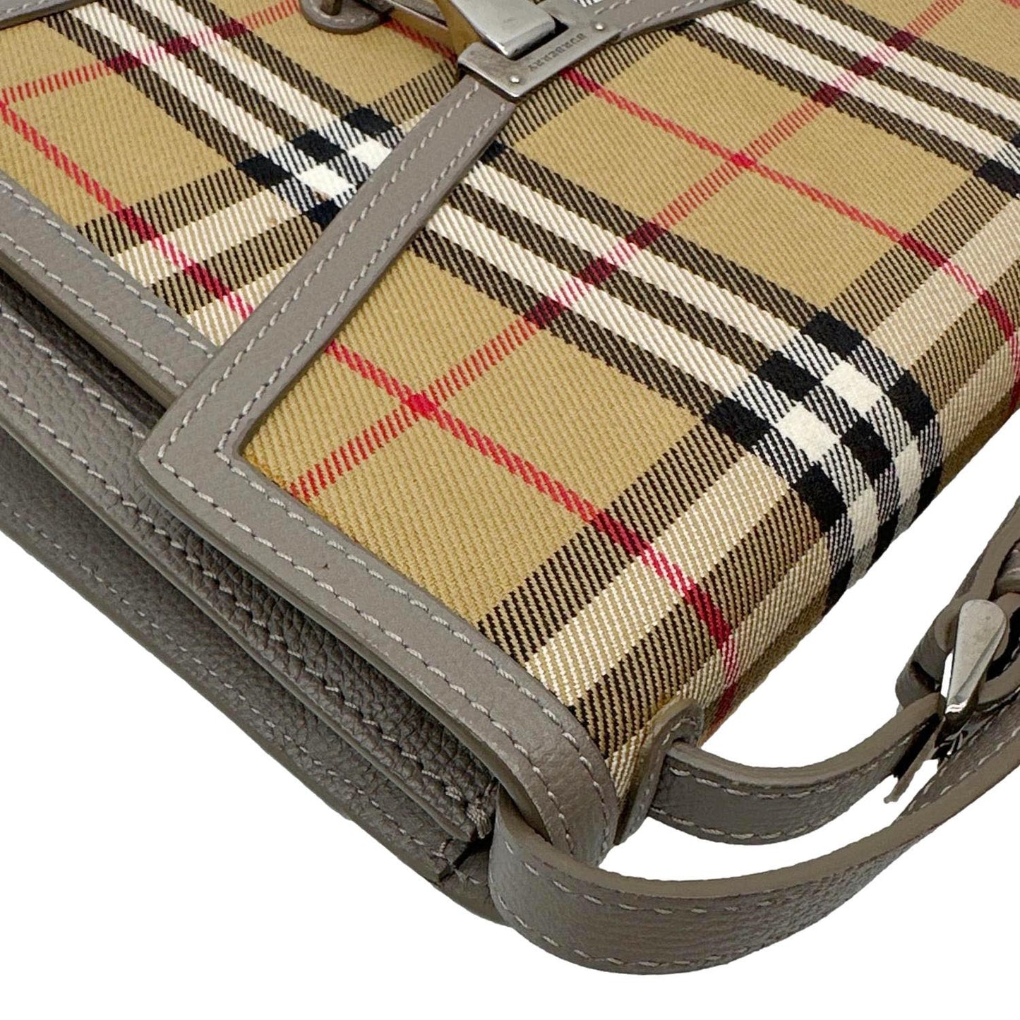 BURBERRY Macken Small  Check Canvas Crossbody Bag Beige
