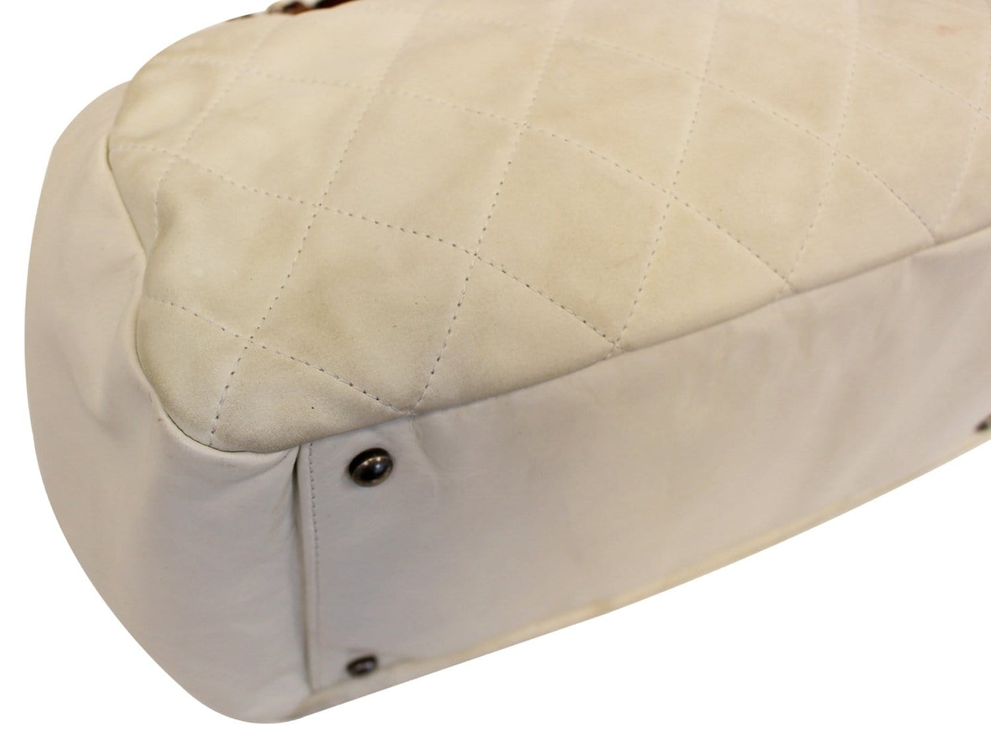 CHANEL Leather Small In-The-Mix White Satchel Bag