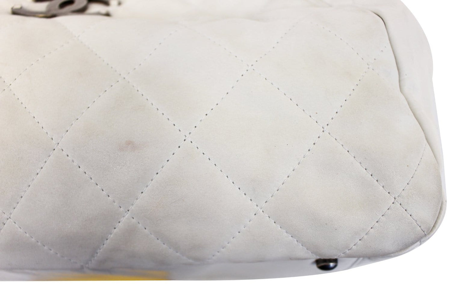 CHANEL Leather Small In-The-Mix White Satchel Bag