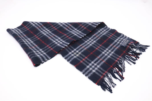 Burberry Scarf in Navy Cashmere and Wool