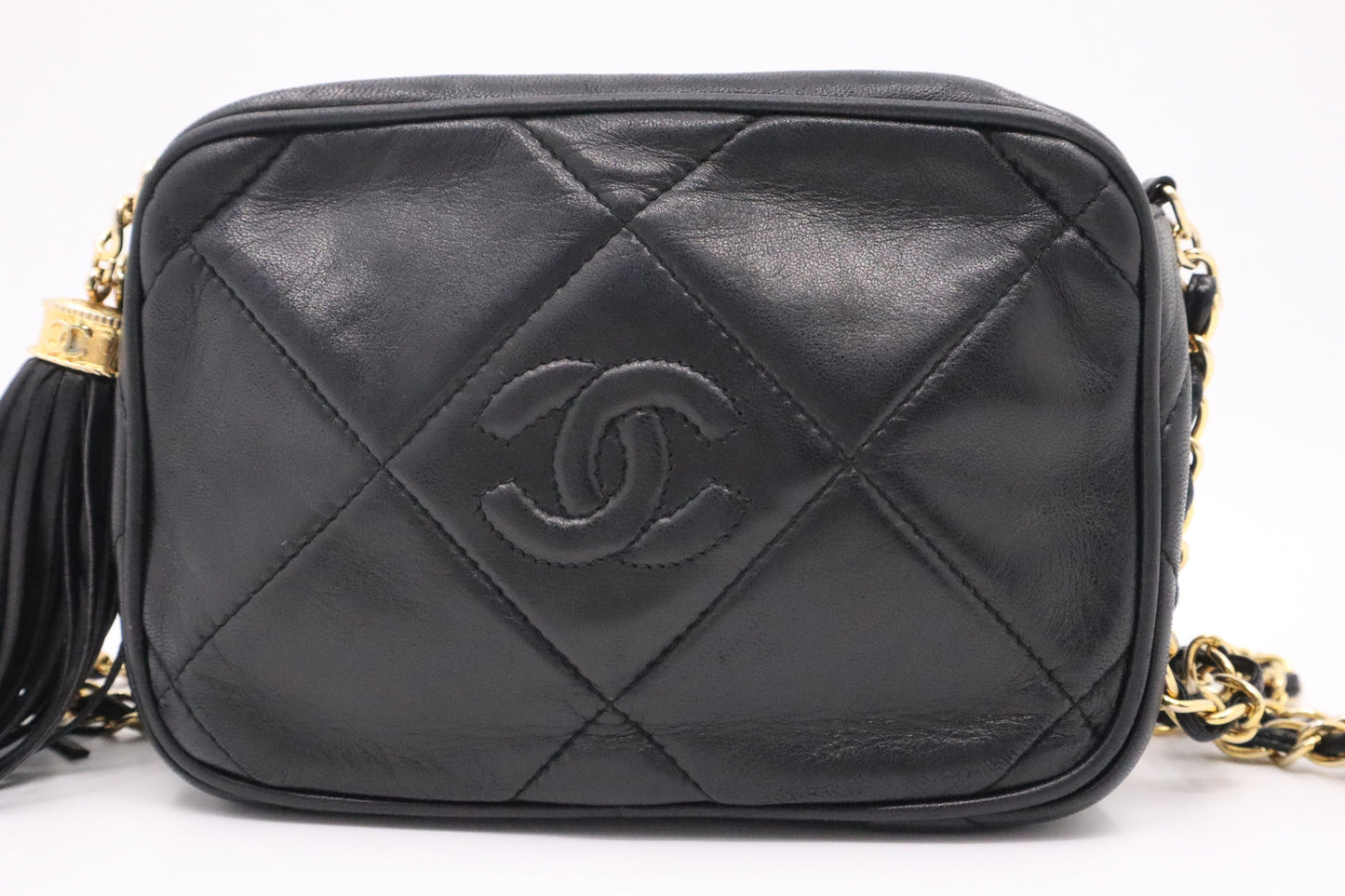 Chanel Small Camera Bag in Black Leather