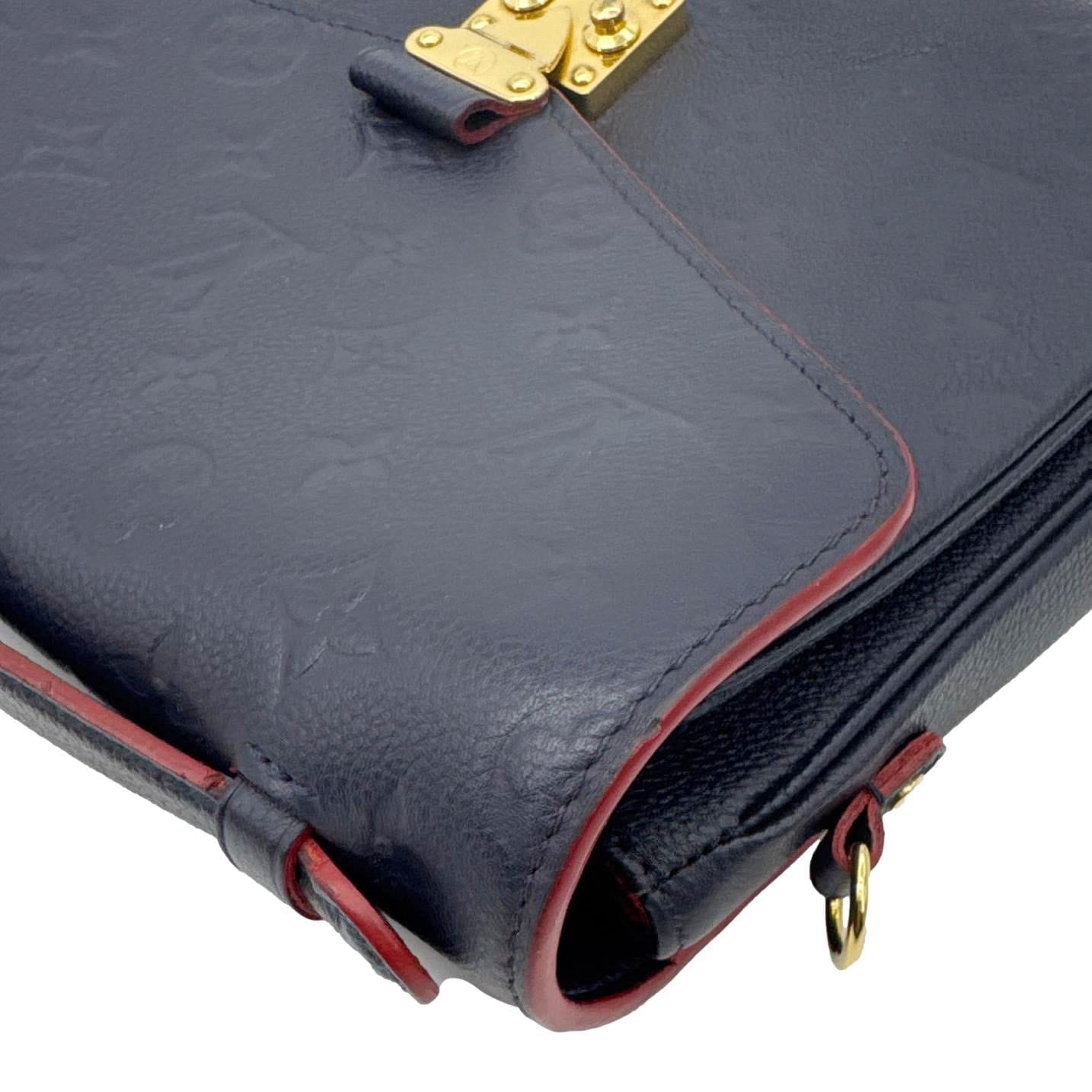 LOUIS VUITTON Metis Pochette Empreinte Leather Crossbody Bag Blue