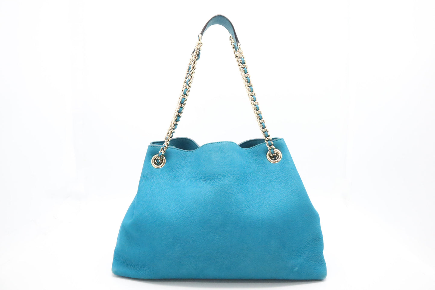 Gucci Soho Chain Shoulder Bag in Turquoise Nubuck