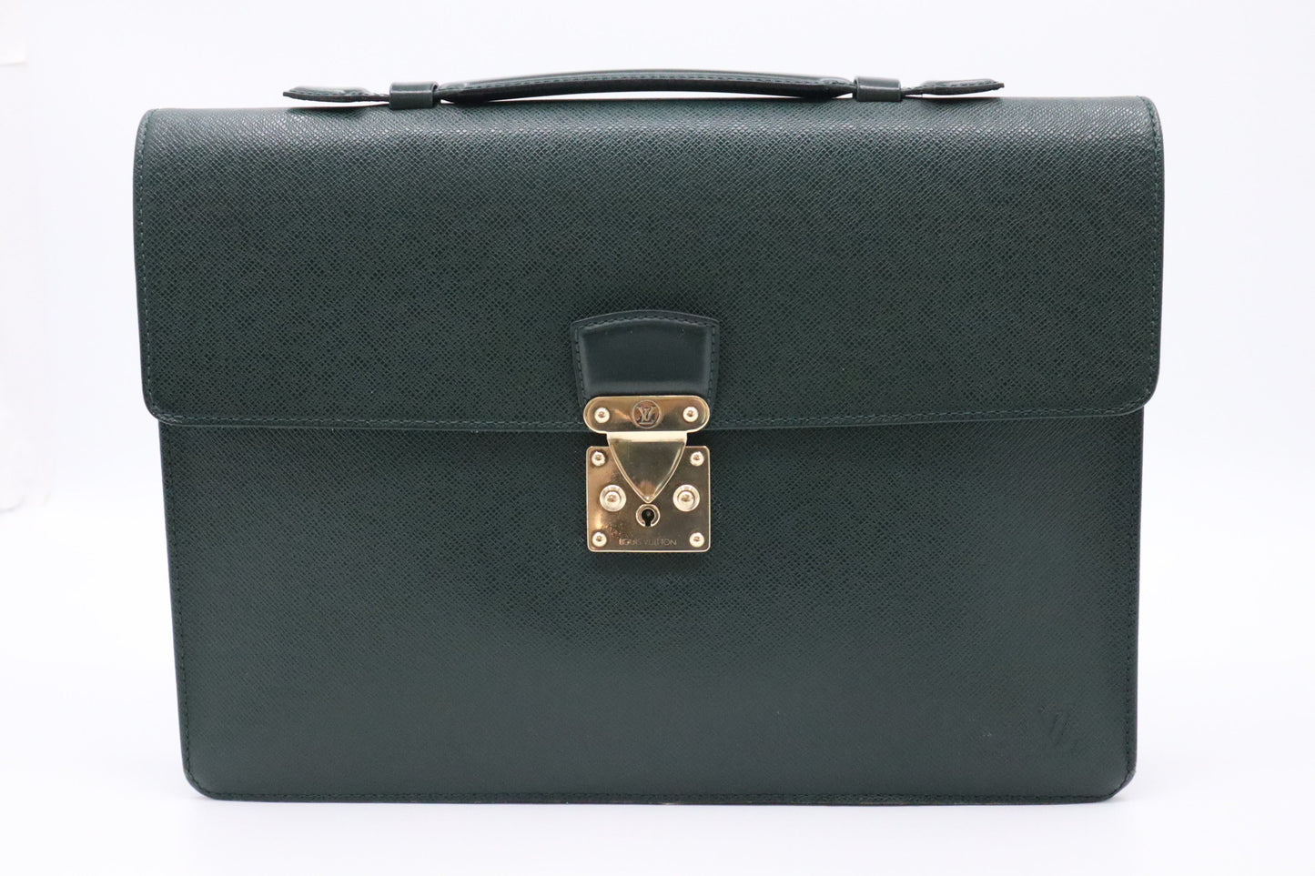 Louis Vuitton Briefcase in Green Taiga Leather