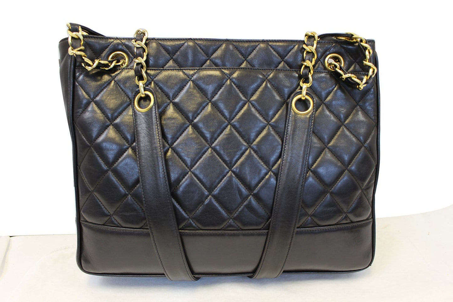 CHANEL Lambskin Chain Black Shoulder Bag