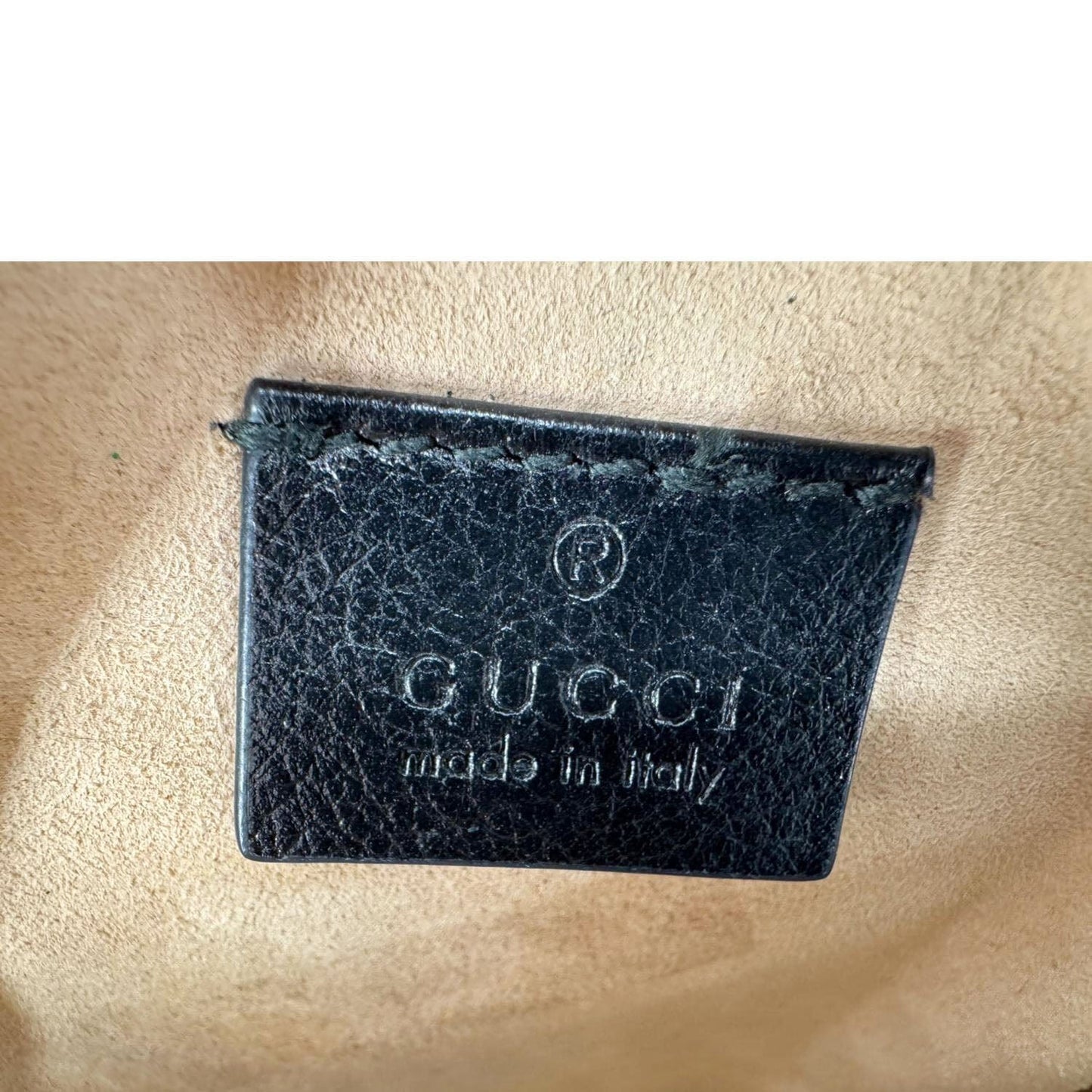 GUCCI GG Marmont Mini Round Leather Crossbody Bag Black 550154
