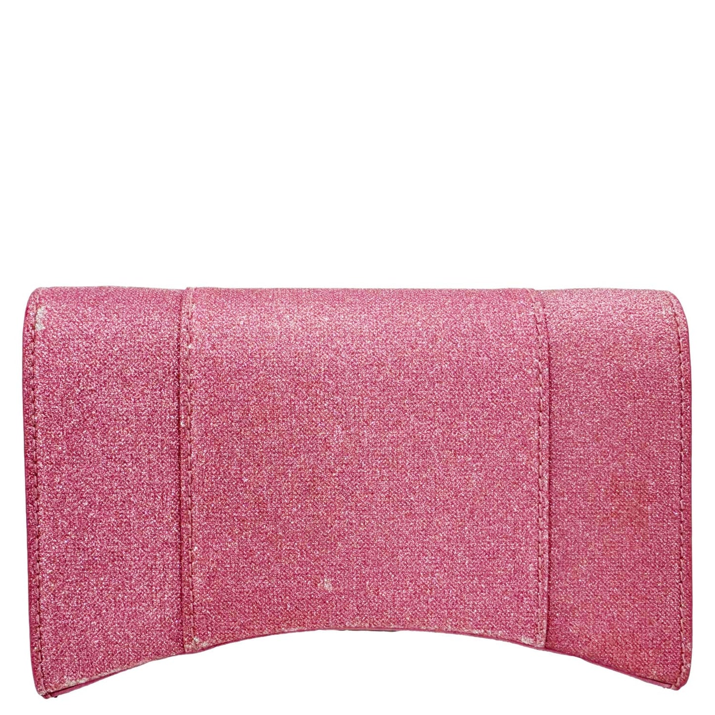 BALENCIAGA Hourglass Leather Wallet On Chain Shoulder Bag Pink