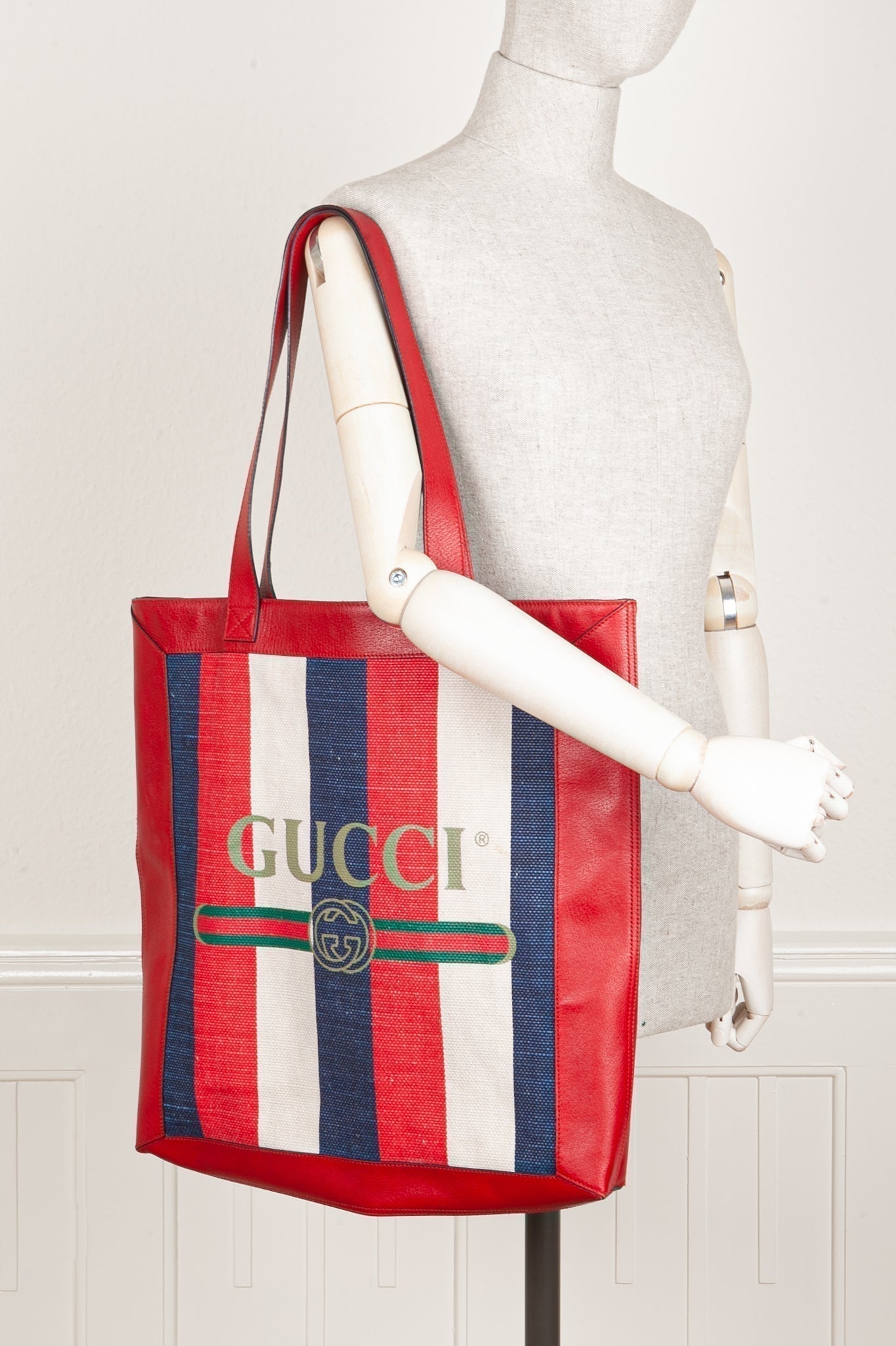 GUCCI Sylvie Stripe Tote
