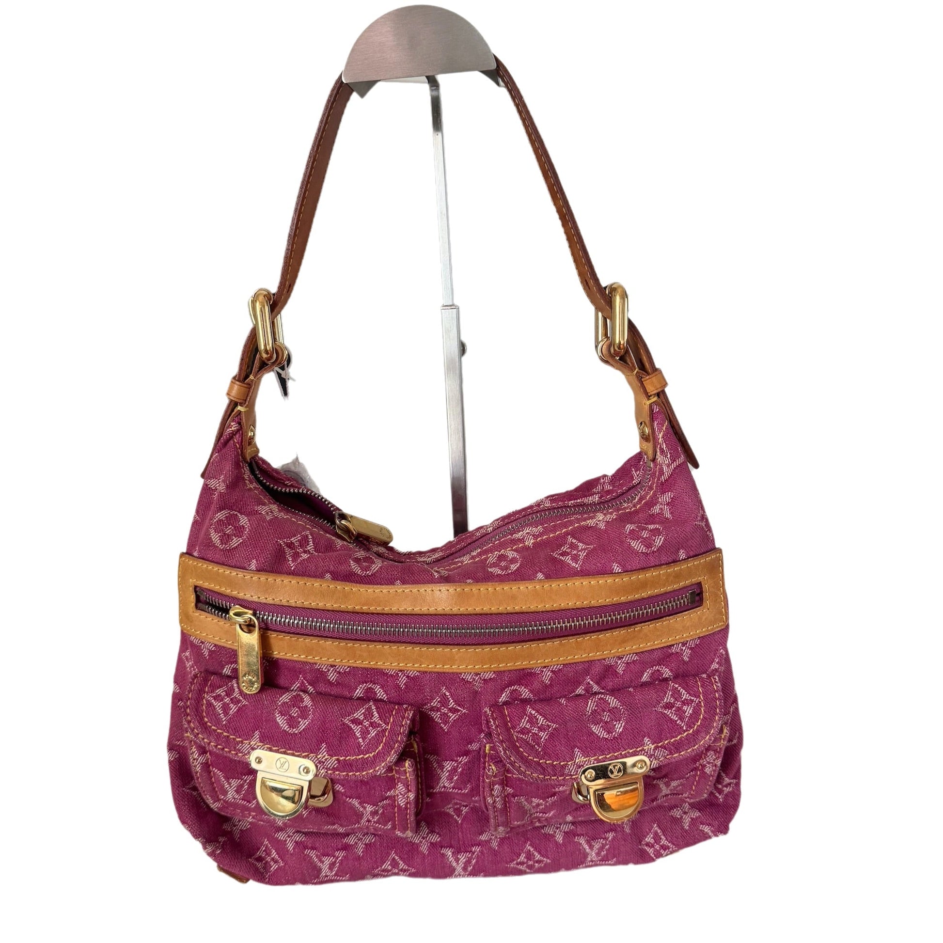 Louis Vuitton Monogram Pink Denim Baggy PM Shoulder Bag