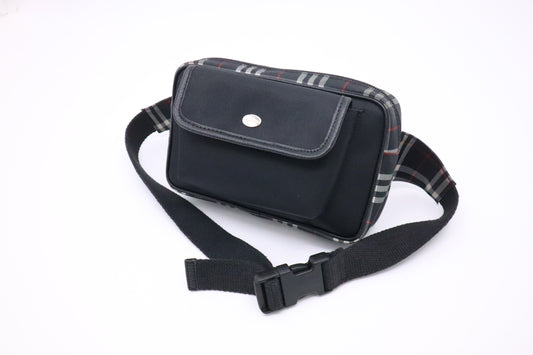 Burberry Waist Pouch in Black Check Nylon