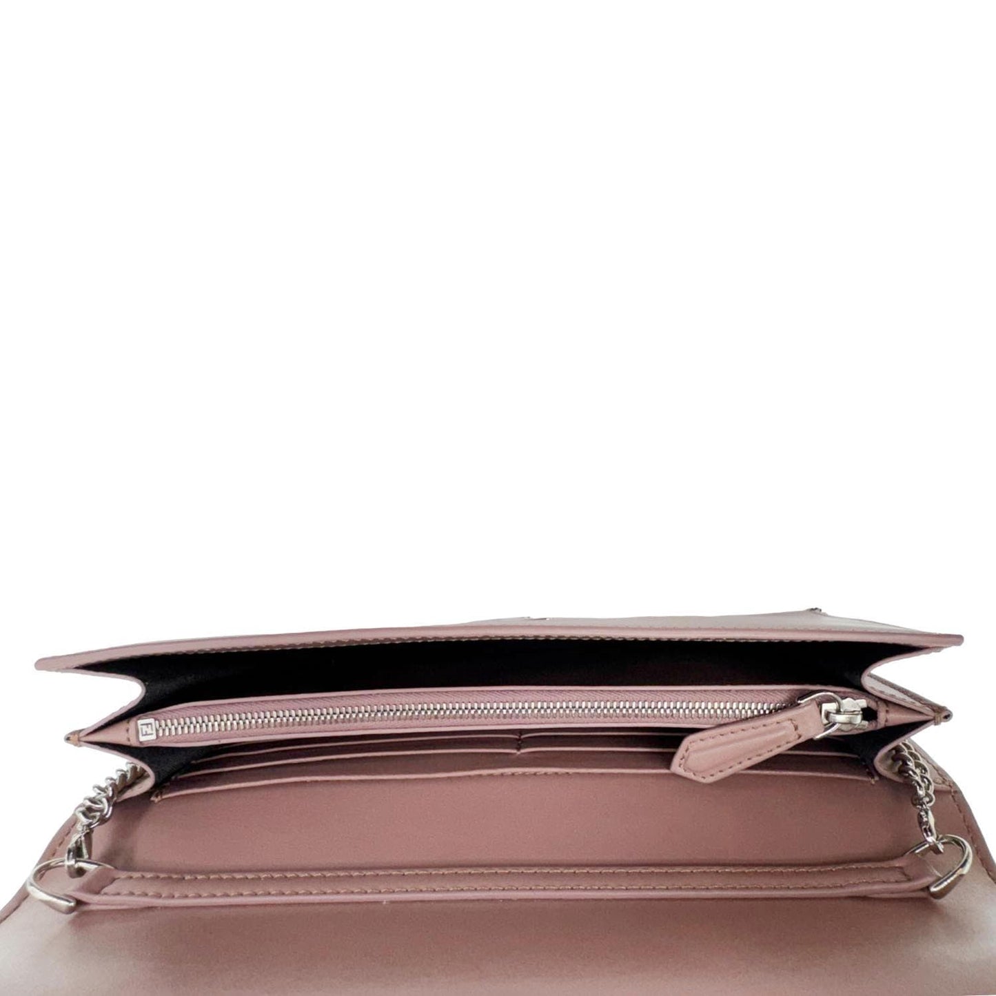 FENDI Vitello Cruise F Leather Wallet on Chain English Rose