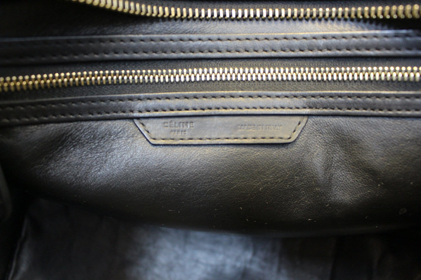 CELINE Medium Phantom Luggage Calfskin Leather Tote Bag Black