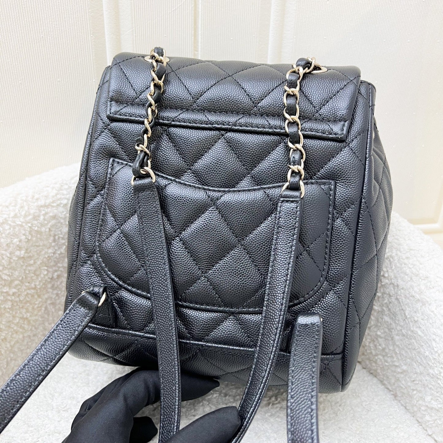 Chanel 24S Urban Spirit Backpack in Black Shiny Caviar and LGHW